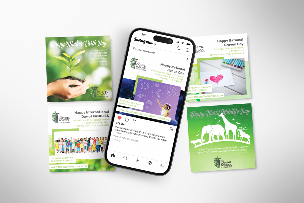 Kachel-Set Social Media für The Capitol School