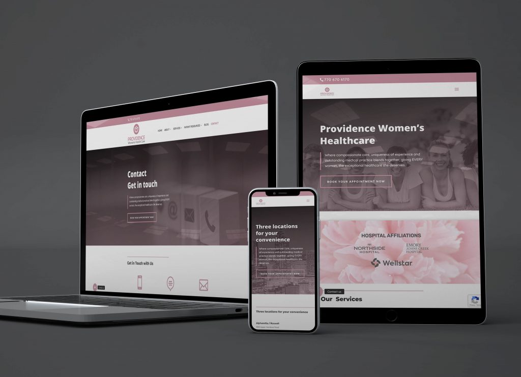 Providence Women’s Health Care Website auf Laptop, Tablet, Smartphone
